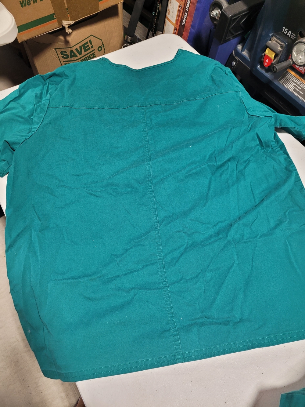 Cherokee Men's Teal Green Scrub Top and Pants Set - Picture 4 of 8